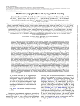 The Effect of Geographical Scale of Sampling on DNA Barcoding