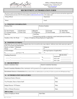 Recruitment Authorization Form