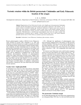 Tectonic Rotation Within the British Paratectonic Caledonides and Early Palaeozoic Location of the Orogen