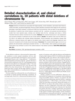 Detailed Characterization Of, and Clinical Correlations In, 10 Patients