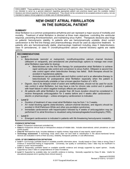 Atrial Fibrillation in the Surgical Patient