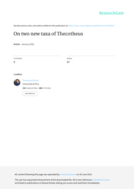 On Two New Taxa of Thecotheus