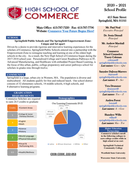 2020 – 2021 School Profile