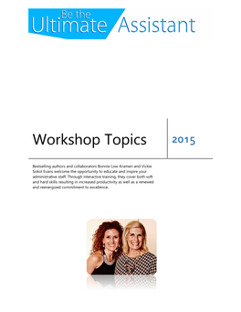 Workshop Topics 2015