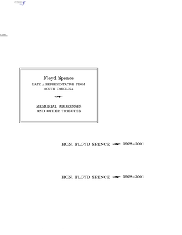 Floyd Spence LATE a REPRESENTATIVE from SOUTH CAROLINA ÷