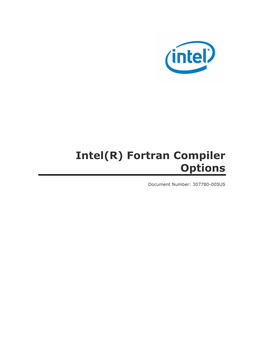 Intel(R) Fortran Compiler Options