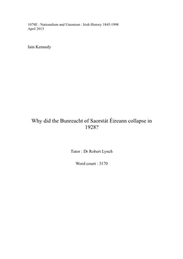 Nationalism and Unionism : Irish History 1845-1998 April 2013