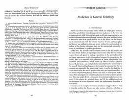 Predictiun in General Relativity Notes L