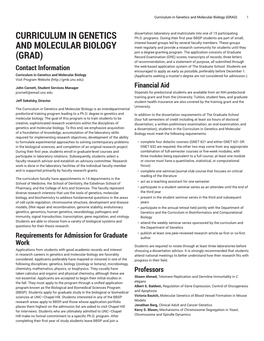 Curriculum in Genetics and Molecular Biology (GRAD) 1