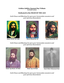 Golden Jubilee Imamat Day Tribute Dedicated to the IMAM of THE