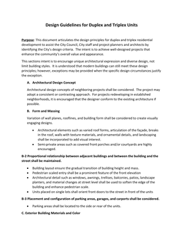 Design Guidelines for Duplex and Triplex Units