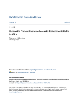 Improving Access to Socioeconomic Rights in Africa