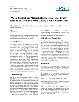 Water Content and Mineral Abundances at Gale Crater, Mars As Inferred from OMEGA and CRISM Observations