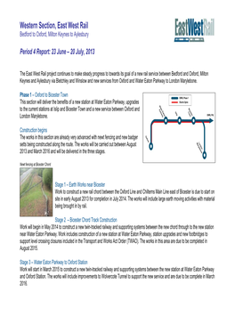 Western Section, East West Rail Bedford to Oxford, Milton Keynes to Aylesbury