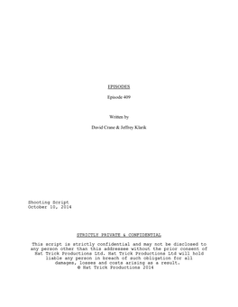 EPISODE 409 Final Shooting Script