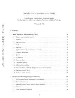 Introduction to Representation Theory