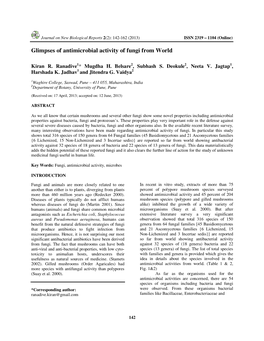 Glimpses of Antimicrobial Activity of Fungi from World