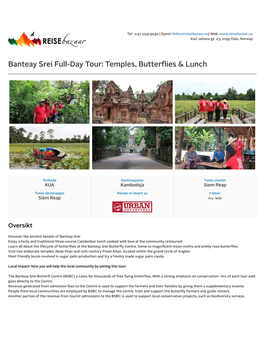 Banteay Srei Full-Day Tour: Temples, Butterflies & Lunch