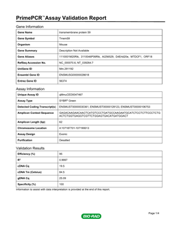 Primepcr™Assay Validation Report