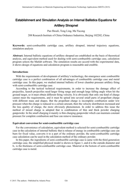 Establishment and Simulation Analysis on Internal Ballistics