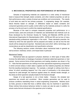 5. Mechanical Properties and Performance of Materials