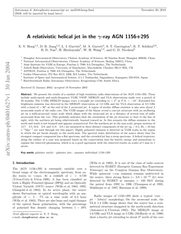 A Relativistic Helical Jet in the Gamma-Ray AGN 1156+