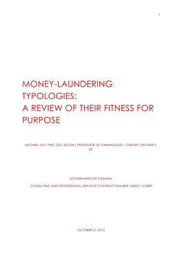 Money-Laundering Typologies: a Review of Their Fitness for Purpose