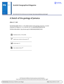 A Sketch of the Geology of Jamaica