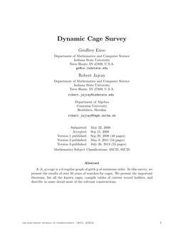 Dynamic Cage Survey