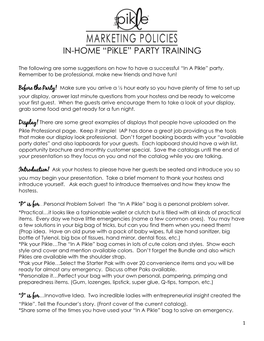 IN-HOME “Pikle” PARTY TRAINING