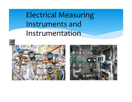 Electrical Measuring Instruments and Instrumentation