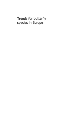 Trends for Butterfly Species in Europe