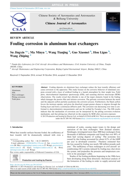 Fouling Corrosion in Aluminum Heat Exchangers