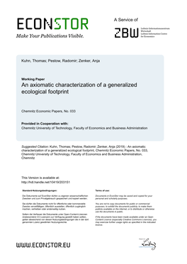 An Axiomatic Characterization of a Generalized Ecological Footprint