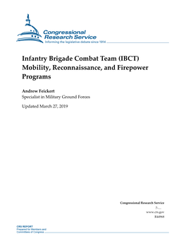 Infantry Brigade Combat Team (IBCT) Mobility, Reconnaissance, and Firepower Programs