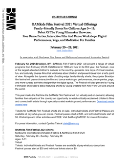 Bamkids Film Festival 2021 Virtual Offerings