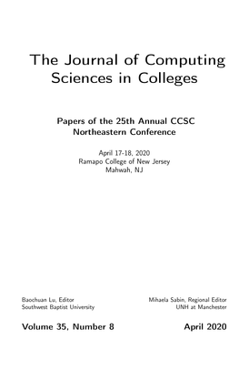 The Journal of Computing Sciences in Colleges