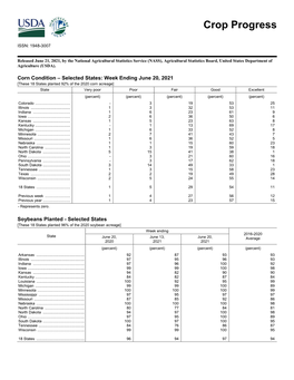 Crop Progress 06/21/2021