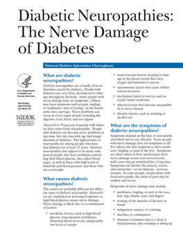 Diabetic Neuropathies: the Nerve Damage of Diabetes