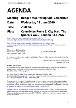 (Public Pack)Agenda Document for Budget Monitoring Sub-Committee