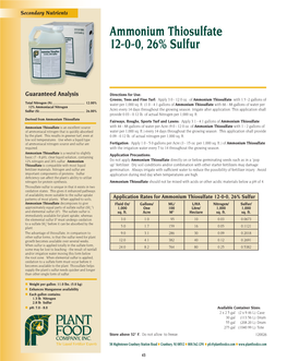 Ammonium Thiosulfate 12-0-0, 26% Sulfur