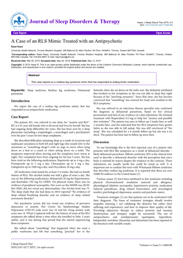 A Case of an RLS Mimic Treated with an Antipsychotic