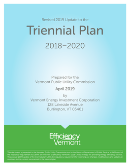 2019 Update to 2018-2020 Triennial Plan