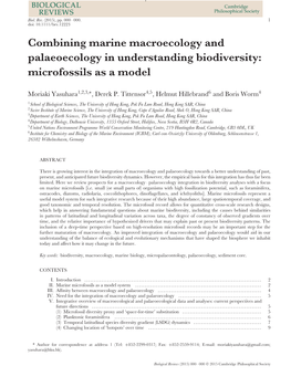 Combining Marine Macroecology and Palaeoecology in Understanding Biodiversity: Microfossils As a Model