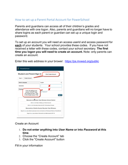 How to Set up a Parent Portal Account for Powerschool