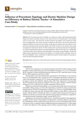 Influence of Powertrain Topology and Electric Machine Design On