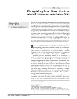 Distinguishing Boron Desorption from Mineral Dissolution in Arid-Zone Soils