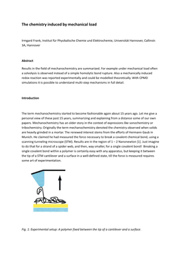 The Chemistry Induced by Mechanical Load