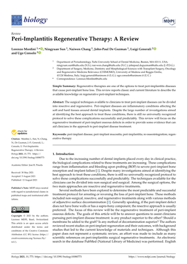 Peri-Implantitis Regenerative Therapy: a Review