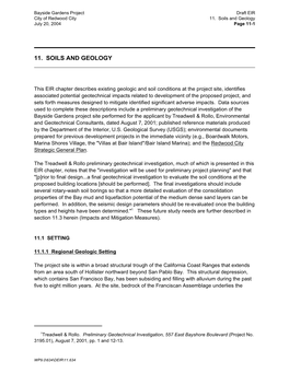 11. Soils and Geology July 20, 2004 Page 11-1